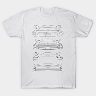 Evolution of the Cadillac Tail Fin - black T-Shirt